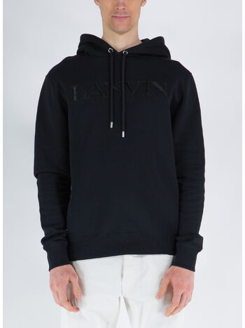 FELPA CON CAPPUCCIO EUSEBIO, 10 BLACK, small