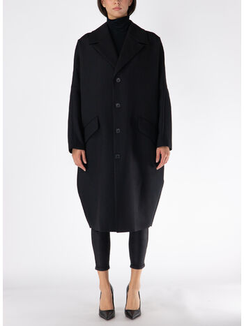 CAPPOTTO MONOPETTO CON COLLO REVERS, 900 BLACK, small