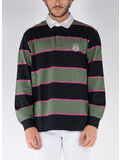 POLO A MANICHE LUNGHE WILT RUGBY, 21FXX WILT STRIPE/DOLLAR GREEN, thumb