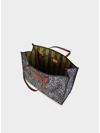 BORSA SHOPPING TELA MEDIA PAISLEY, 200 BLU, small