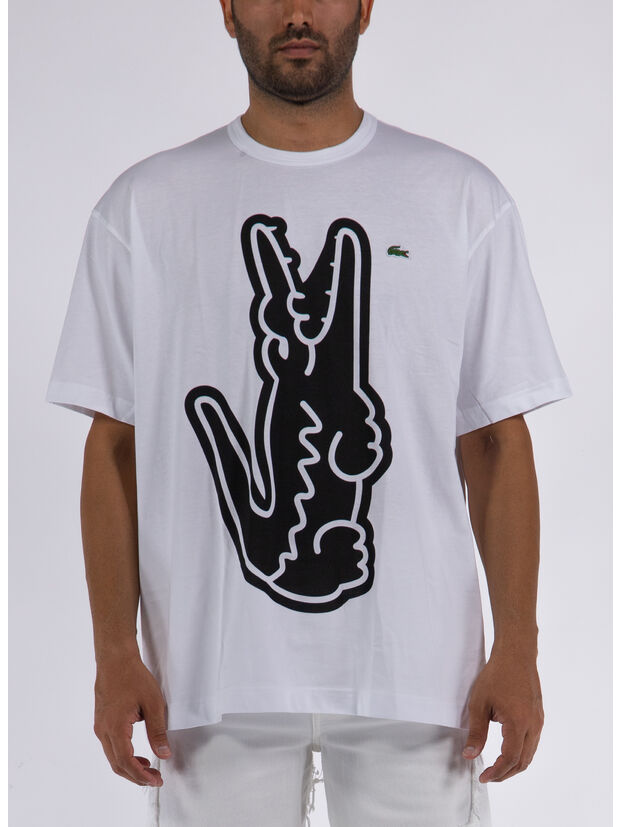 T-SHIRT KNIT X LACOSTE, WHITE, large