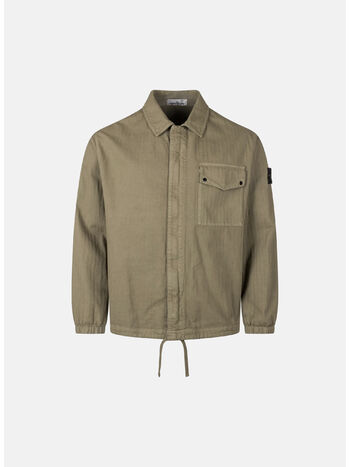 CAMICIA COTTON HERRINGBONE, V005G MILITARY GREEN, small