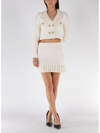 GIACCA CREAM SEQUIN TEXTURED KNIT, CREAM, small