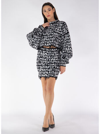 MAGLIONE GRAFFITI MONOGRAM CROPPED, BLACK/WHITE, small
