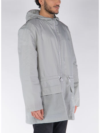 GIUBBOTTO HOODED PARKA IN ULTRA LIGHT NYLON, 055 LT GREY, small