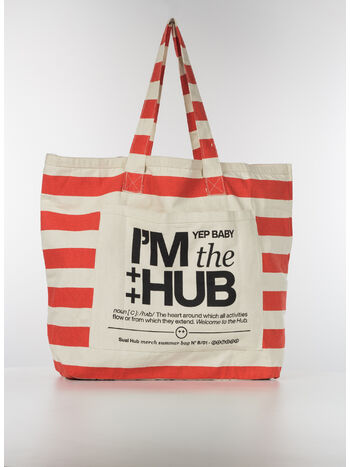TOTE BAG CANVAS STRIPES, ROSSO, small