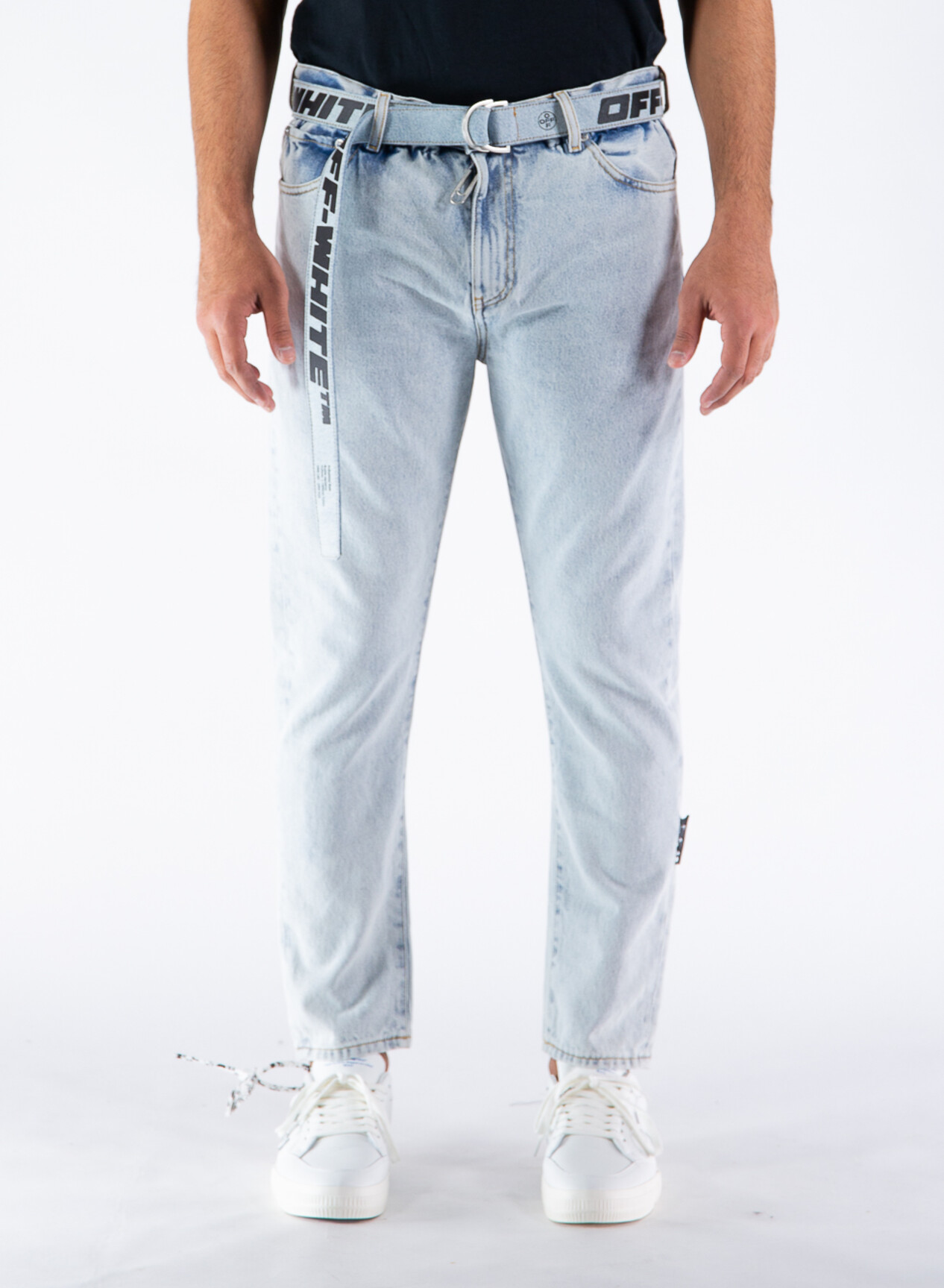 OFF-WHITE JEANS SLIM LOW CROTCH Azzurro Uomo | Susi