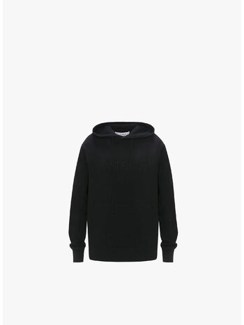 FELPA HOODIE LOGO EMBROIDERY, 999 BLACK, small