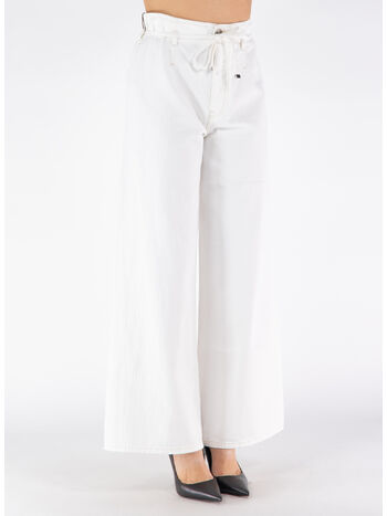 JEANS CULOTTE CON CINTURA, W0111 BIANCO, small