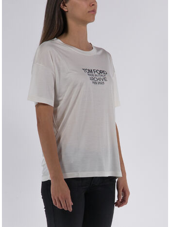 T-SHIRT SILK JERSEY, XAWLB CHALK & BLACK, small