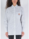 CAMICIA POPELINE RIGHE FLOWER CREST, 77 BLU, thumb