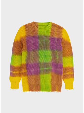 MAGLIONE CHECKED TIE DYE JUMPER, QDL, small