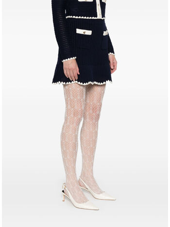 GONNA MINI CON BORDINO A CONTRASTO, NAVY, small