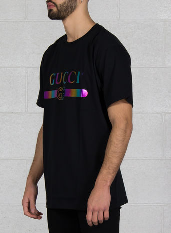 T-SHIRT GUCCI HOLOGRAM, 1082BLACKMULTI, small