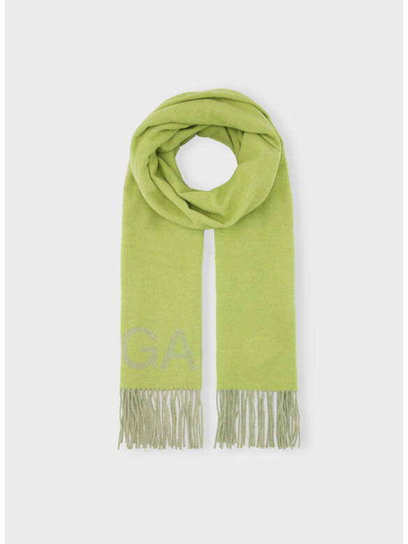SCIARPA WOOL MIX CON FRANGE, 327 CELERY, medium