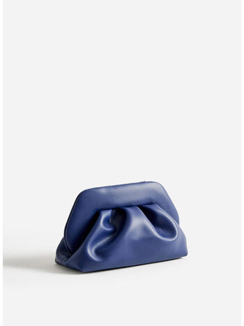 BORSA A MANO TIA VEGAN FABRIC, COBALT BLUE, small