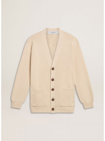 CARDIGAN  JOURNEY CON LOGO SUL RETRO, 55550 TRAVERTINE, small