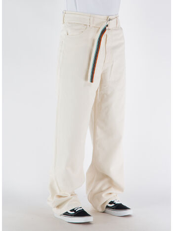 PANTALONE CROSS COTTON BELT OVER, 0101 WHITE WHITE, small