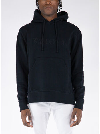 FELPA HOODIE LOGO EMBROIDERY, 999 BLACK, small