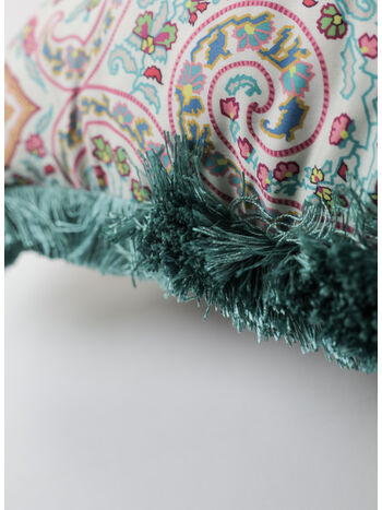 CUSCINO IN VELLUTO STAMPA PAISLEY, 990 WHITE, small