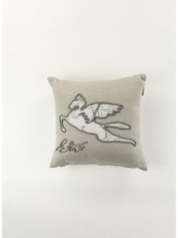 CUSCINO CON LOGO RICAMATO, 003 GREY, small