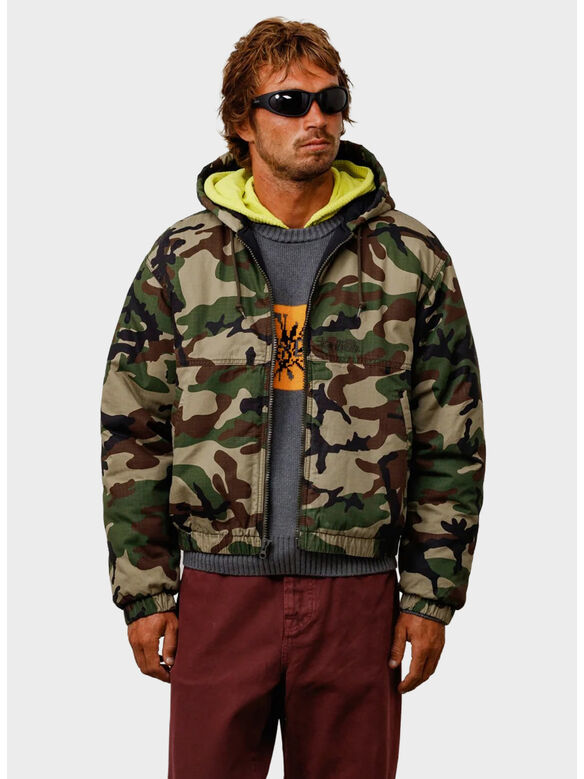 WORK JACKET RIPSTOP UNISEX, 0423 WOODLAND CAMO, medium