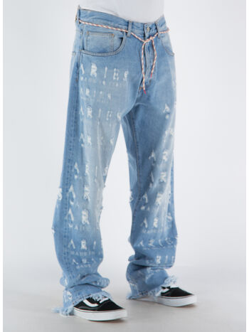 JEANS DESTROYED BATTEN JEAN, BLU BLUE, small