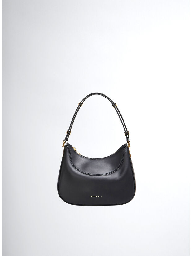 BORSA MILANO MINI IN PELLE NERA, 00N99 BLACK, large