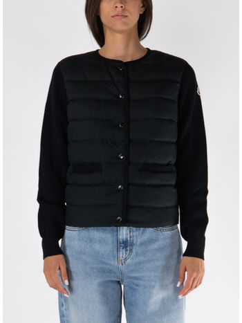 CARDIGAN CON INSERTO IN PIUMA, , small
