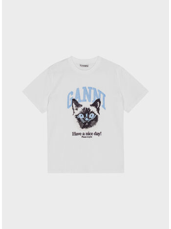 T-SHIRT GIROCOLLO CON STAMPA, 151 BRIGHT WHITE, small