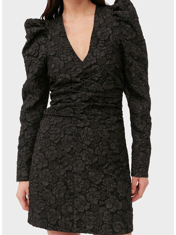 ABITO STRETCH JACQUARD V-NECK MINI, , small