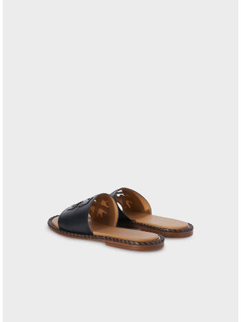 SANDALI TWIST ARROW-EMBOSSED LEATHER, 1010 BLACK BLACK, small