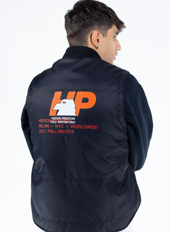 GILET HP EAGLE PRINT NYLON, 1022BLACKORANGE, small