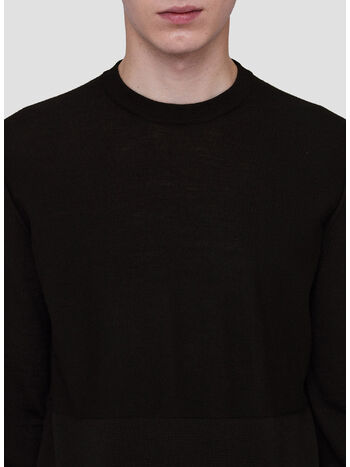 PULLOVER EXTRA FINE MERINO CREW NECK, 001 BLACK, small