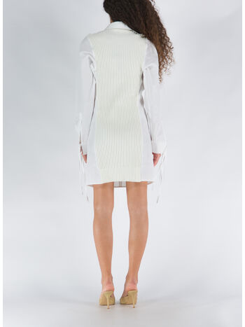 ABITO CORTO WITH RIBBED KNIT, 0474 IVORY 000, small