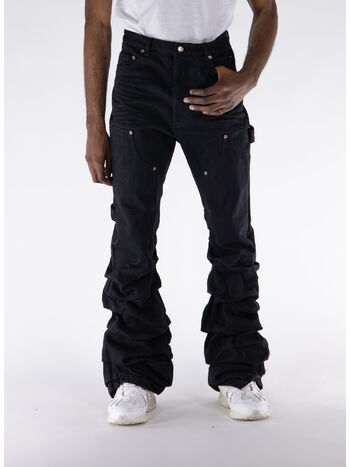 PANTALONE WRINKLED LOW-RISE WORK, BLACK, small