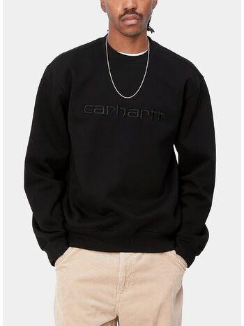 FELPA GIROCOLLO CON LOGO, 00EXX BLACK/BLACK, small