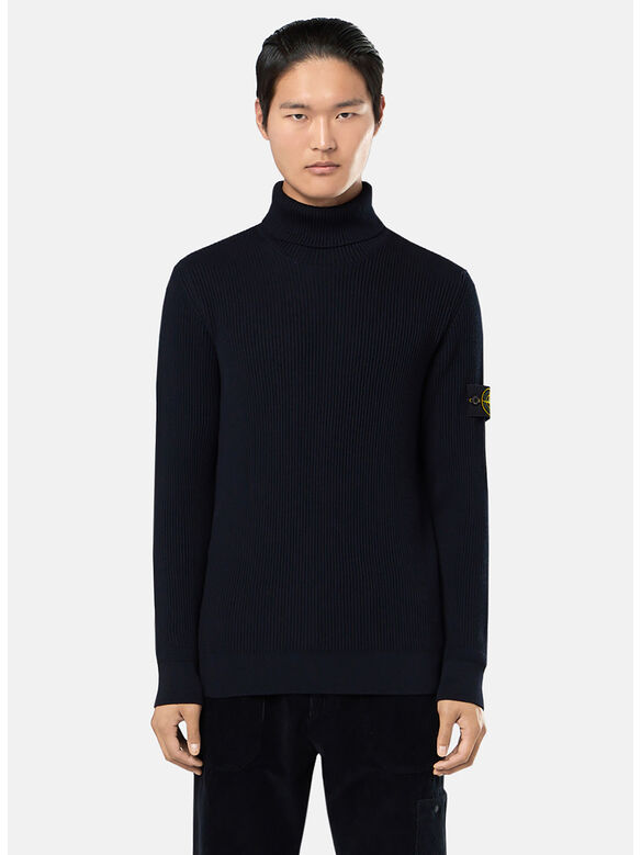 MAGLIONE FULL RIB DOLCEVITA, V0020 NAVY BLUE, medium