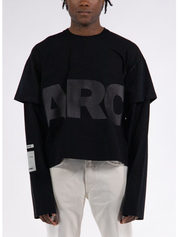 T-SHIRT CREWNECK UNDERSHIRT, K01-800 INTERLOCK BLACK, large