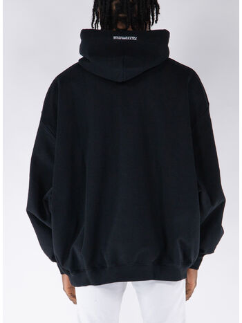 FELPA HOODIE EMBROIDERED LOGO, BLACK, small