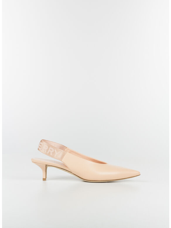 SCARPA DECOLLETE SLINGBACK IN PELLE, B1916 PEACH PINK, medium