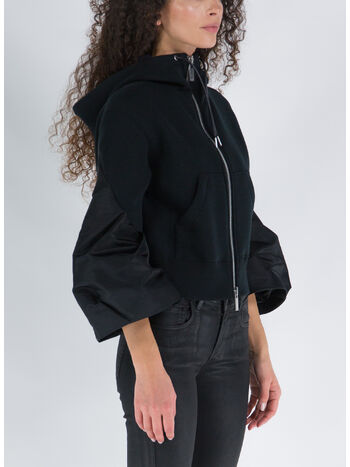 FELPA SPONGE SWEAT X NYLON TWILL, 001 BLACK, small