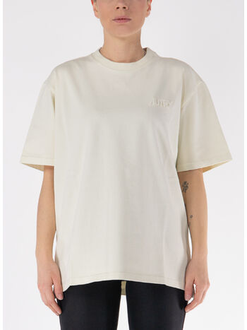 T-SHIRT GIROCOLLO CON LOGO UNISEX, 12OS WHTVTG WHTVTG, small