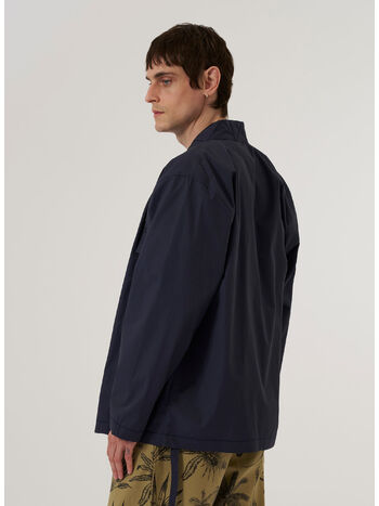 PEACHED POPLIN OSAKA WORK, NAVY, small