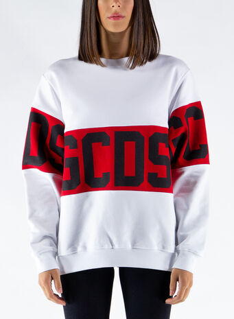 FELPA BAND LOGO CREWNECK, WHITE, small