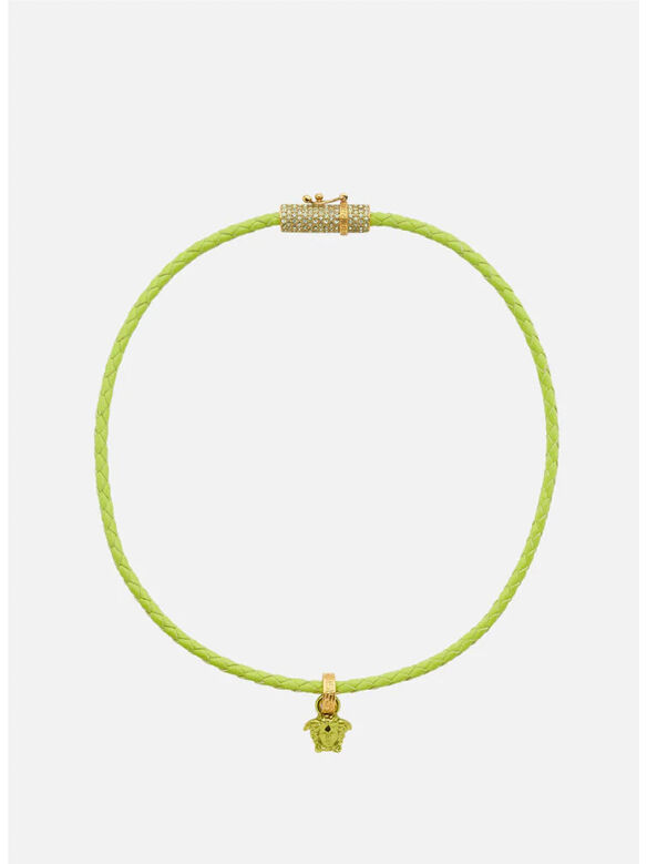 COLLANA INTRECCIATA CON CRISTALLI, 1GF1V ACID LIME - ORO VERSACE, medium