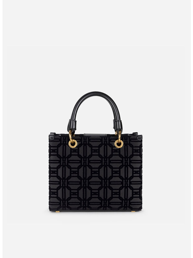 BORSA TOTE CON LOGO, 110 NERO, large