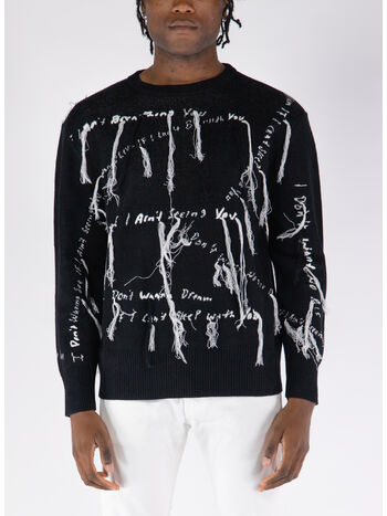MAGLIONE KNIT LYRIC CREWNECK, 001 BLACK, small
