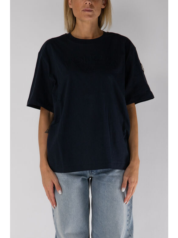 T-SHIRT OVERSIZE CON LOGO RICAMATO, 778, medium