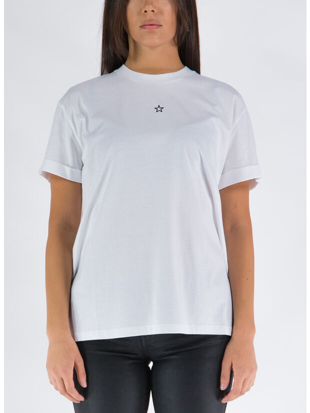 T-SHIRT MINI STAR EMBROIDERY, 9000 PURE WHITE, large